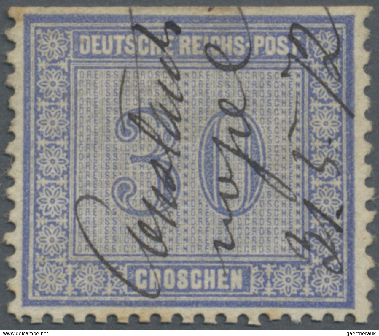 ~ Deutsche Post In Der Türkei - Vorläufer: 1872, 30 Gr. (grau)ultramarin Gebraucht Mit Handschriftlich - Turquie (bureaux)