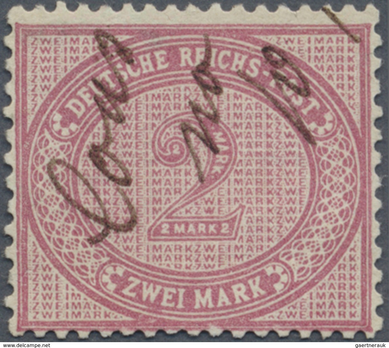 ~ Deutsche Post In Der Türkei - Vorläufer: 1884 - 1889, 2 M Innendienst Mittelrosalila Mit Handschrift - Turchia (uffici)