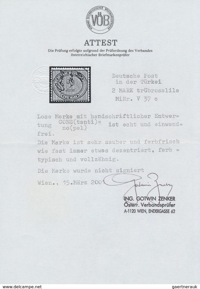 ~ Deutsche Post In Der Türkei - Vorläufer: 1884 - 1889, 2 M Innendienst Mittelrosalila Mit Handschrift - Turchia (uffici)