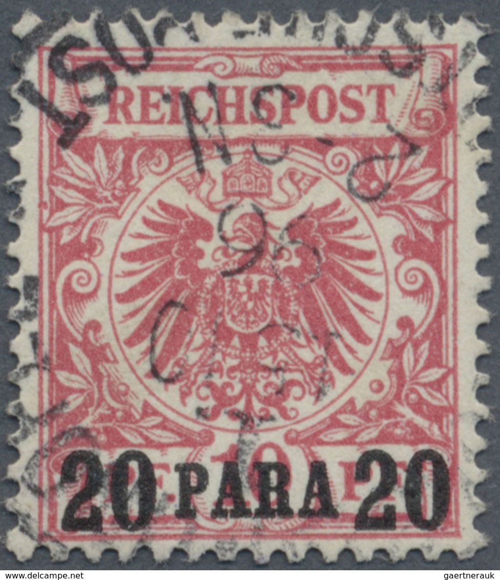 O Deutsche Post In Der Türkei: 1895, "20 PARA 20" Auf 10 Pf Krone/Adler, Mittelkarminrot (dunkelgelb Q - Turquie (bureaux)