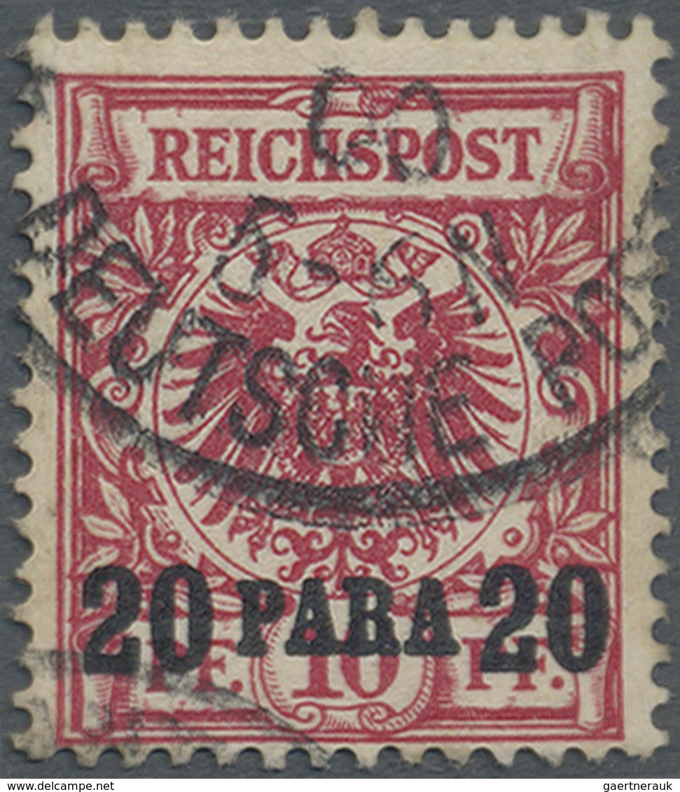 O Deutsche Post In Der Türkei: 1899, 20 Para Auf 10 Pf. Dunkelrosa, Seltenste Farbe, Farbfrisches Kabi - Turchia (uffici)