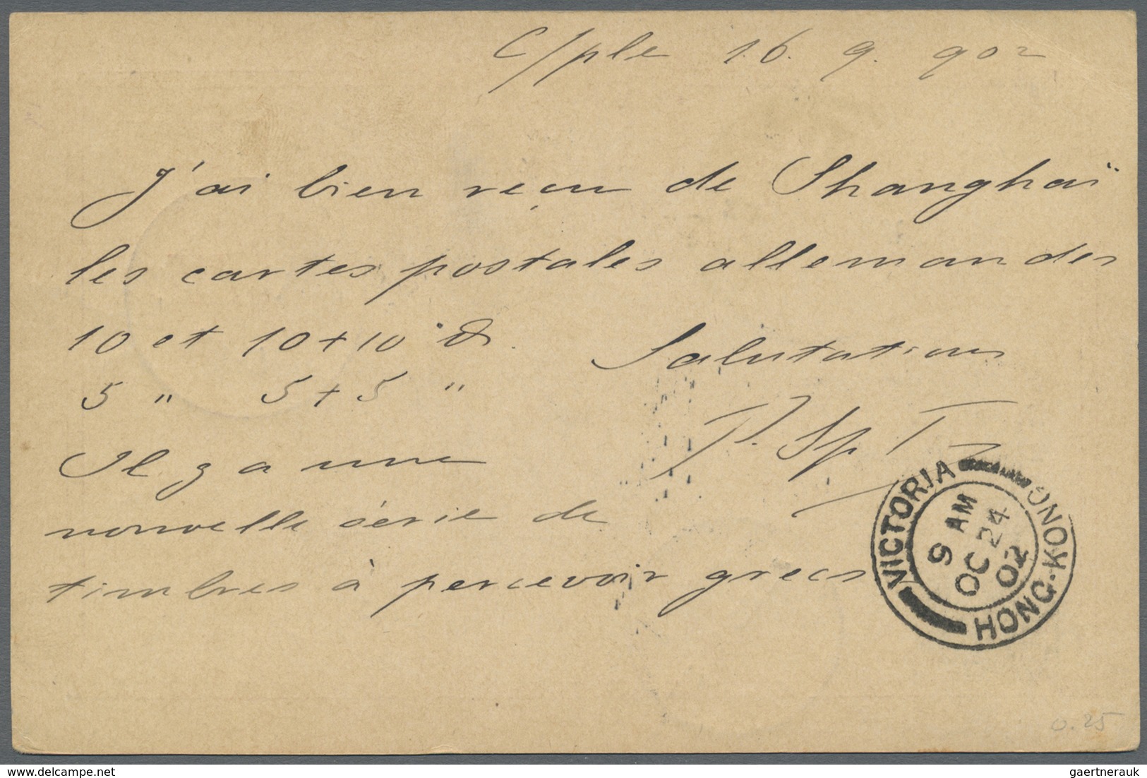 GA Deutsche Post In Der Türkei - Ganzsachen: 1902. Ganzsachenkarte 20 Para Uf 10 Pf. Germania Rot Von « - Turquie (bureaux)