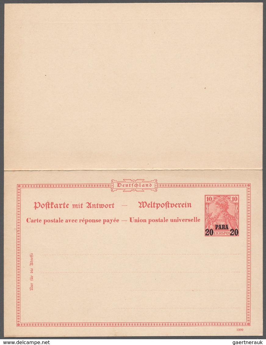 GA Deutsche Post In Der Türkei - Ganzsachen: 1905, 20 Para Auf 10 Pfg. Reichspost Doppel-Ganzsachenkart - Turchia (uffici)