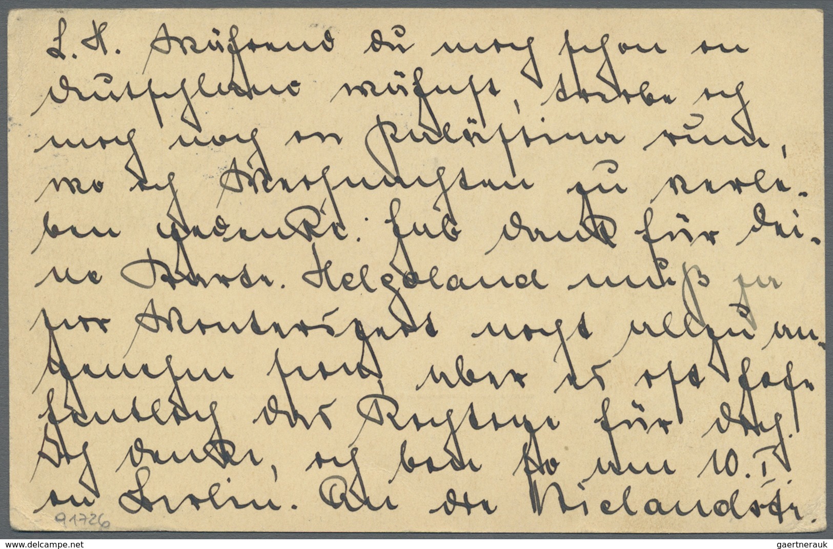 GA Deutsche Post In Der Türkei - Ganzsachen: 1912, Postkarte 10 C. Germania Von Jaffa Nach Helgoland, I - Turchia (uffici)