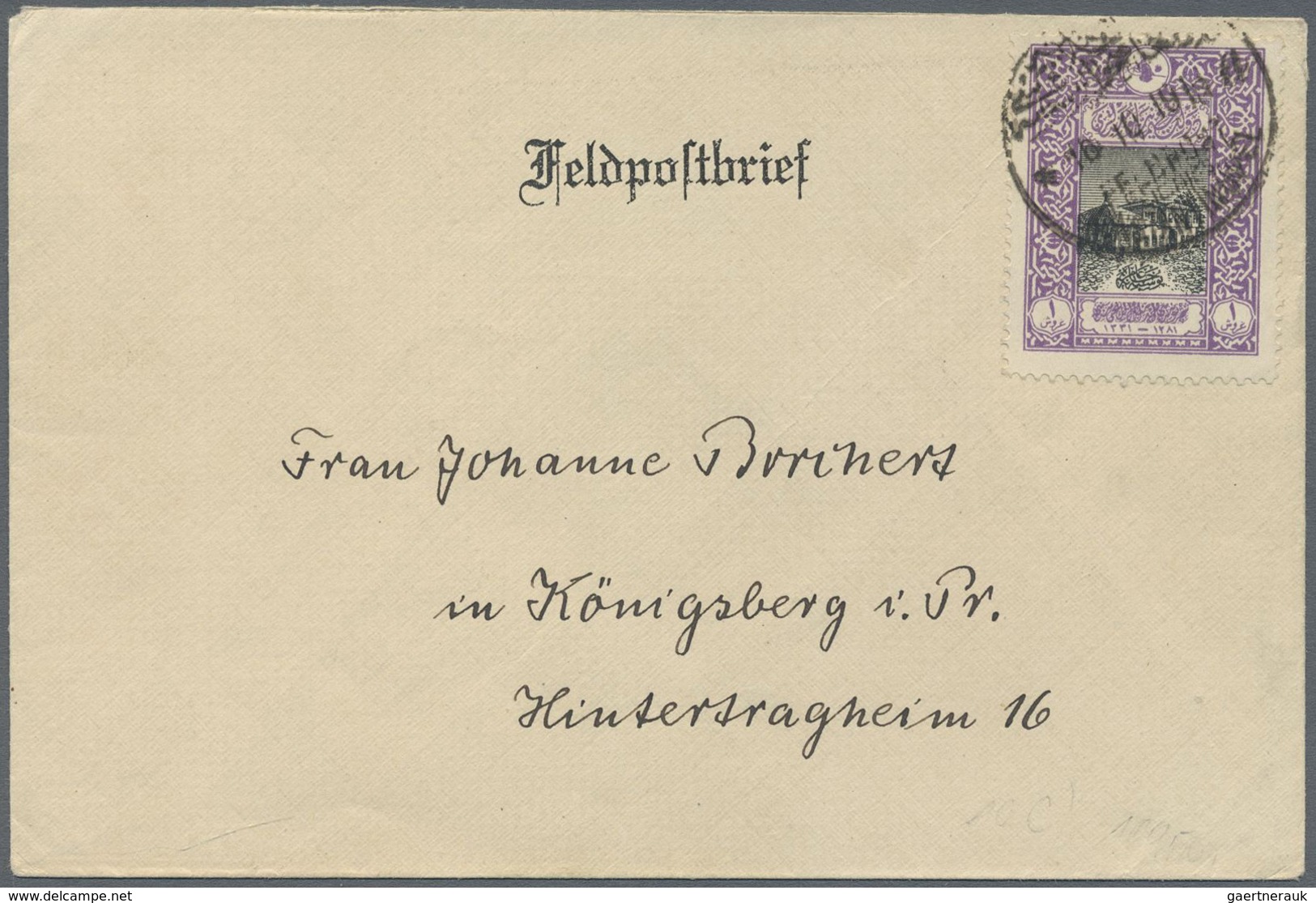 Br Deutsche Post In Der Türkei - Stempel: 1918, "MIL.MISS.KONSTANTINOPEL A" Vom 15.19.18 Auf Frankierte - Deutsche Post In Der Türkei