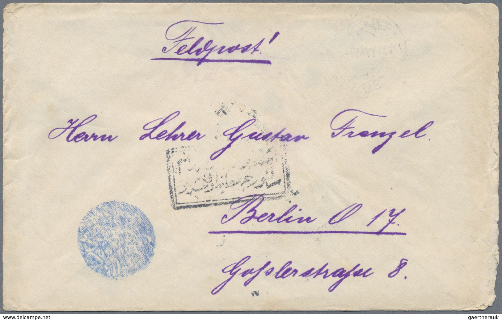 Br Deutsche Post In Der Türkei - Stempel: 1915/1917, Zwei Belege (1x über Türk. Landespost Mit Blauem N - Turchia (uffici)