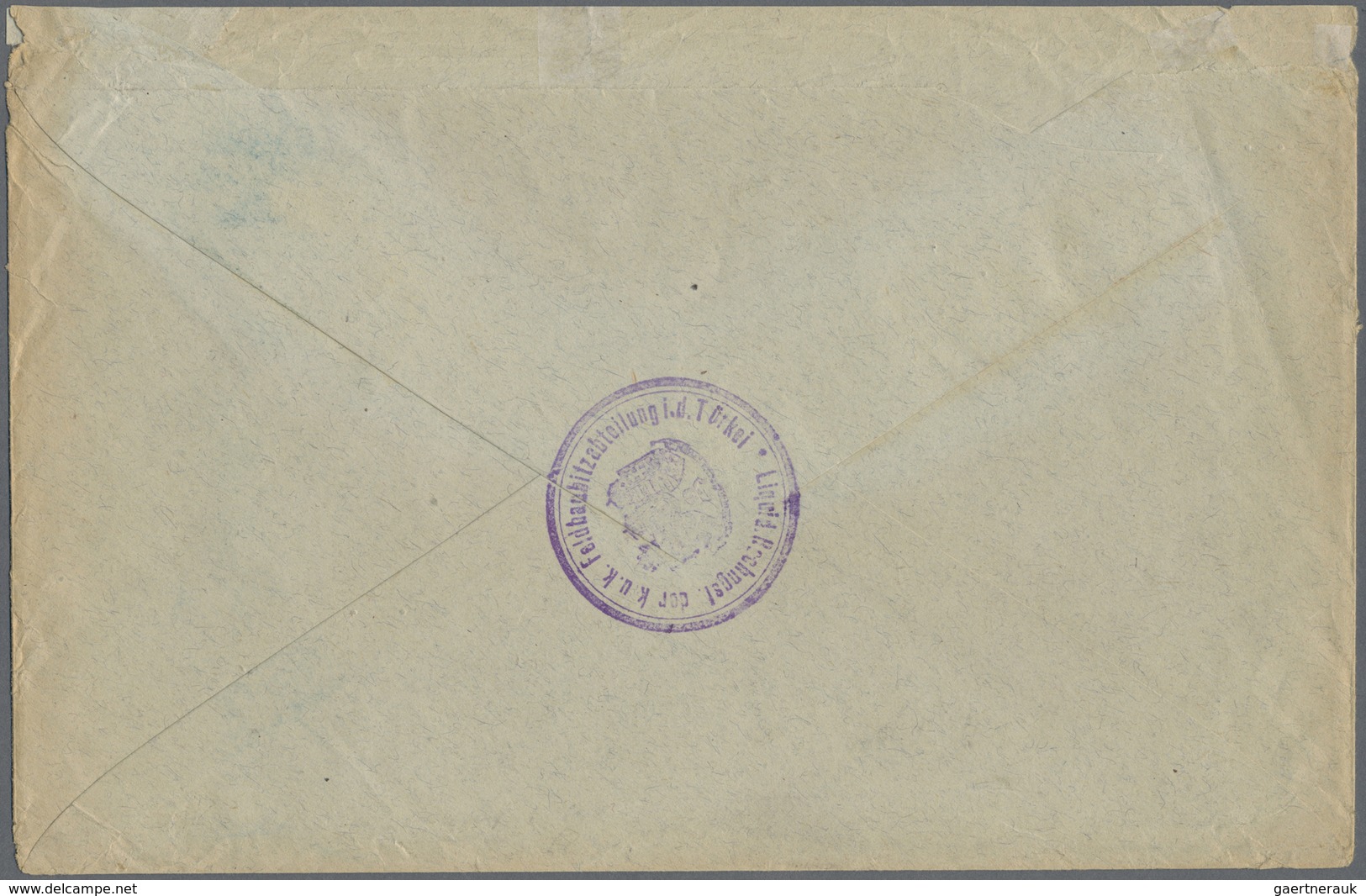 Br Deutsche Post In Der Türkei - Stempel: 1918, Eingeschriebene "portofreie Dienstsache" Mit Nummern-Ta - Turchia (uffici)