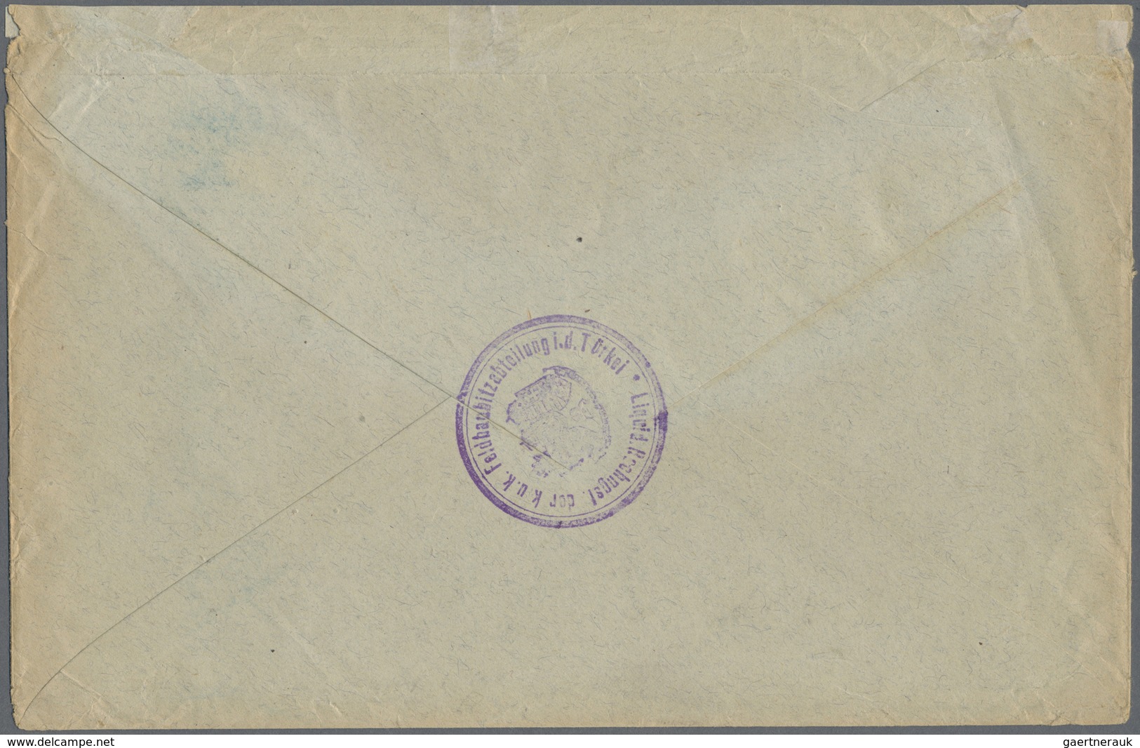 Br Deutsche Post In Der Türkei - Stempel: 1918, Eingeschriebene "portofreie Dienstsache" Mit Nummern-Ta - Turquie (bureaux)