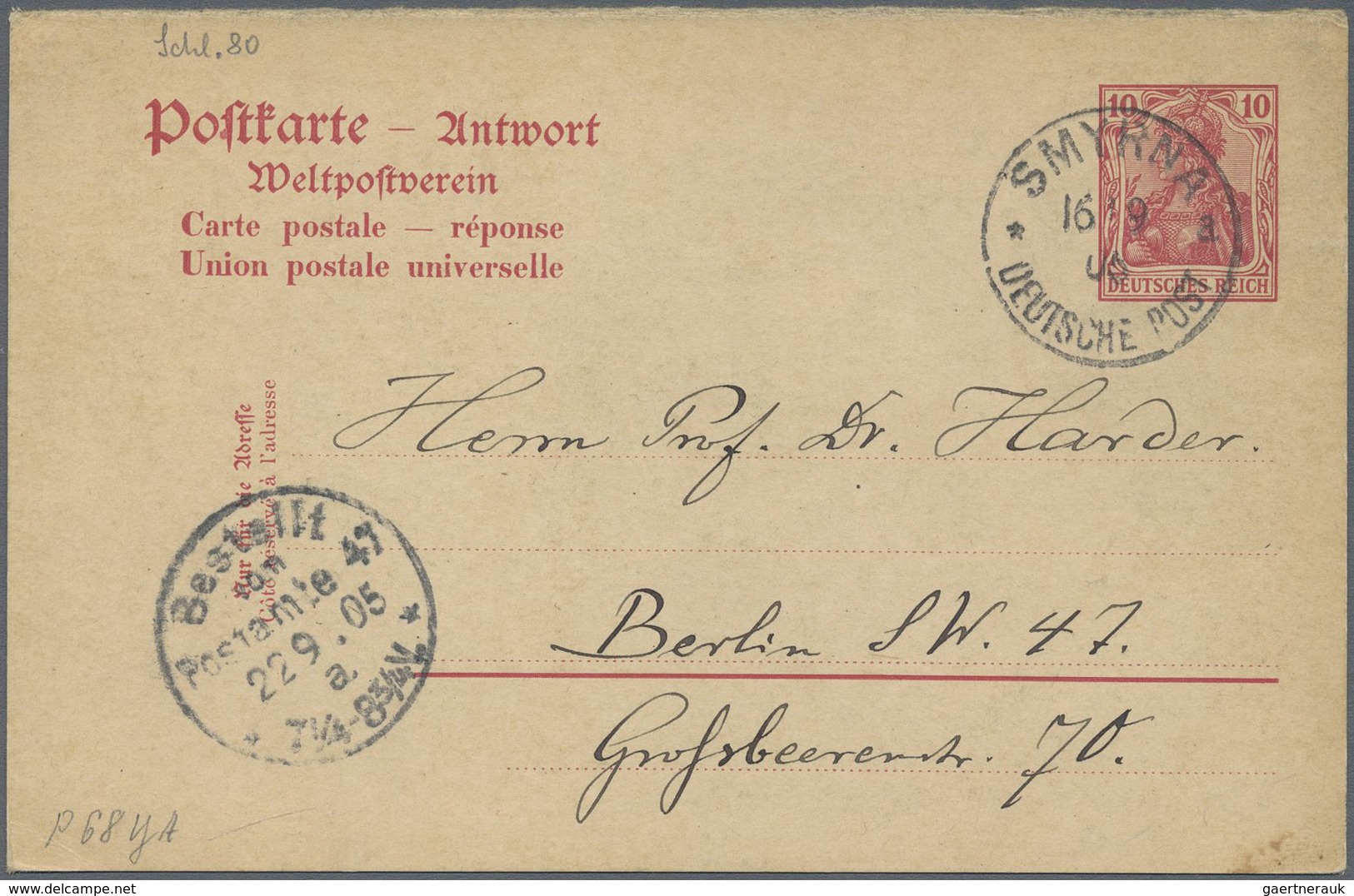 GA Deutsche Post In Der Türkei - Besonderheiten: 1902/1913, Sechs Bedarfs-Belege Der Germania-Ausgabe ( - Turchia (uffici)