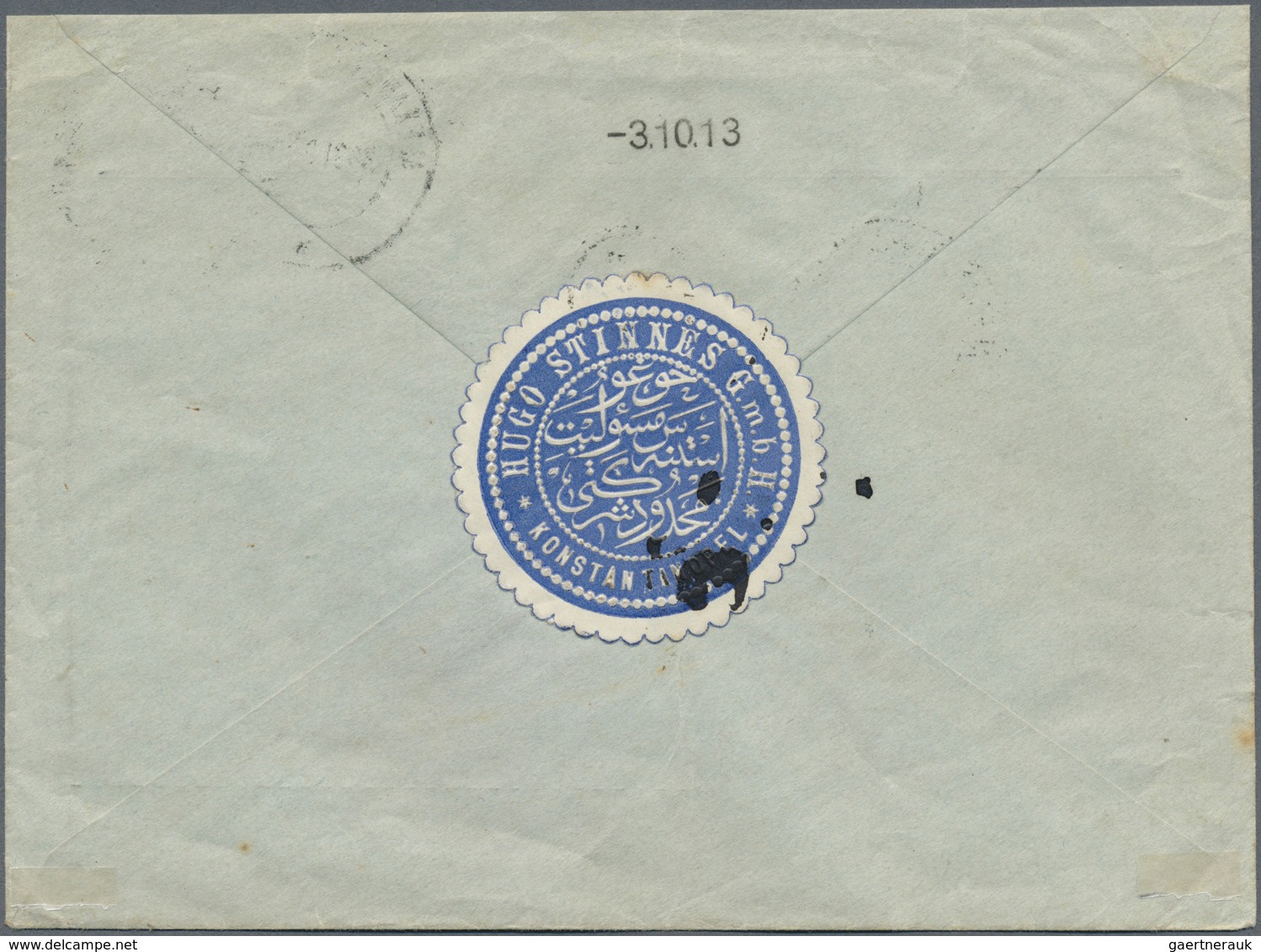 Br Deutsche Post In Der Türkei - Besonderheiten: 1913 (30.9.), Rumänischer Seepoststempel "ALEXANDRIA - - Deutsche Post In Der Türkei