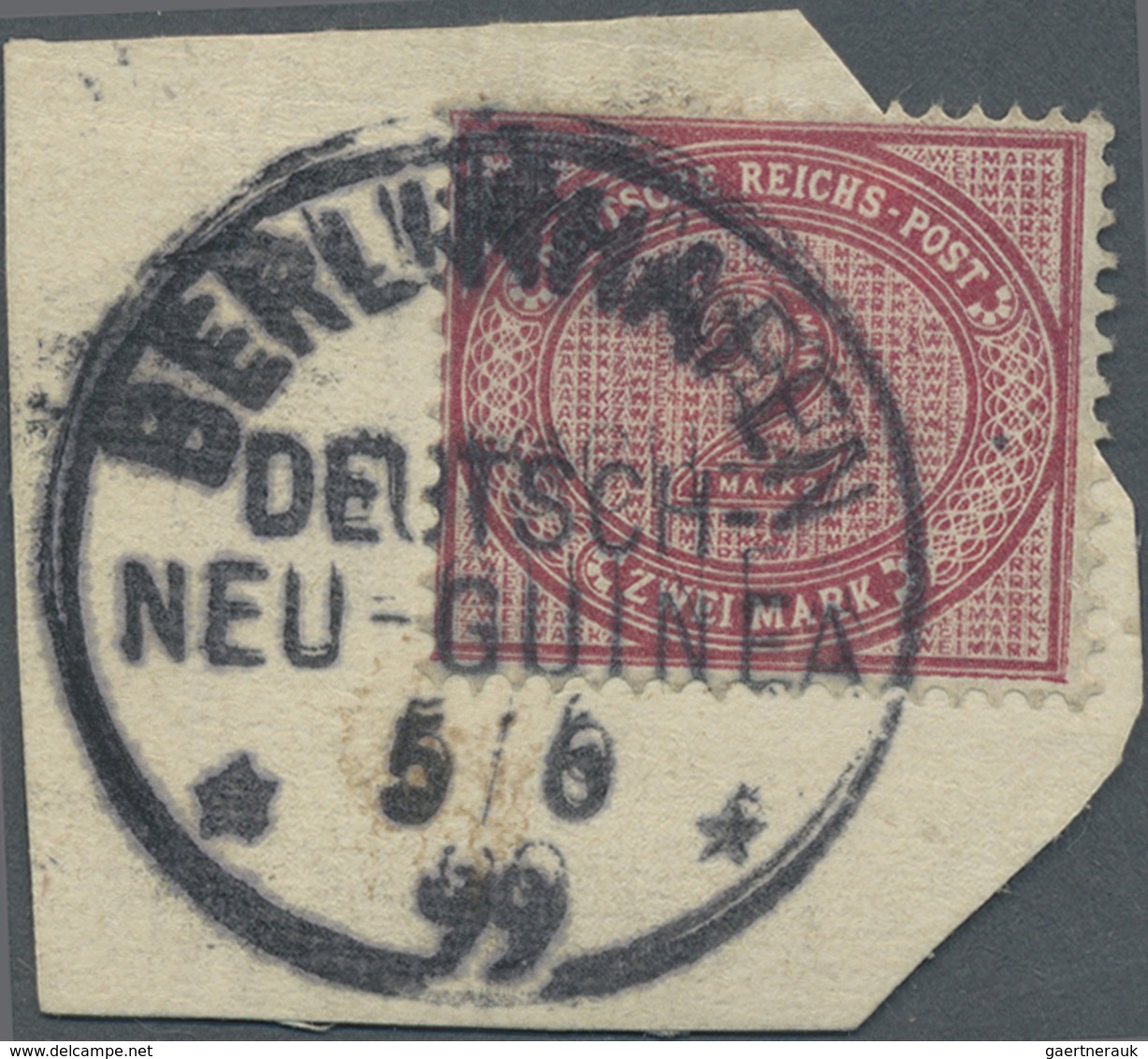 Brfst Deutsch-Neuguinea - Vorläufer: 1899, Freimarke 2 M Dunkelrotkamin Auf Kleinem Briefstück Mit Seltene - Deutsch-Neuguinea