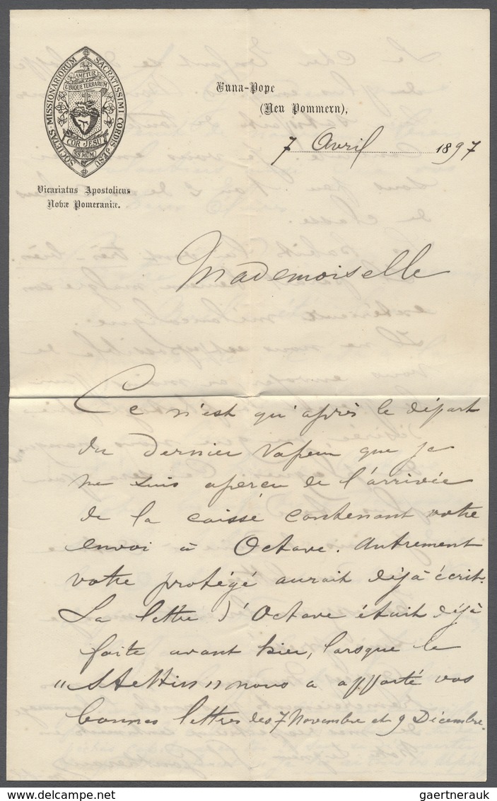 Br Deutsch-Neuguinea - Vorläufer: 1897, Missionarsbrief 'Vicariatus Apostolicus Novae Pomeraniae' Mit U - Nuova Guinea Tedesca