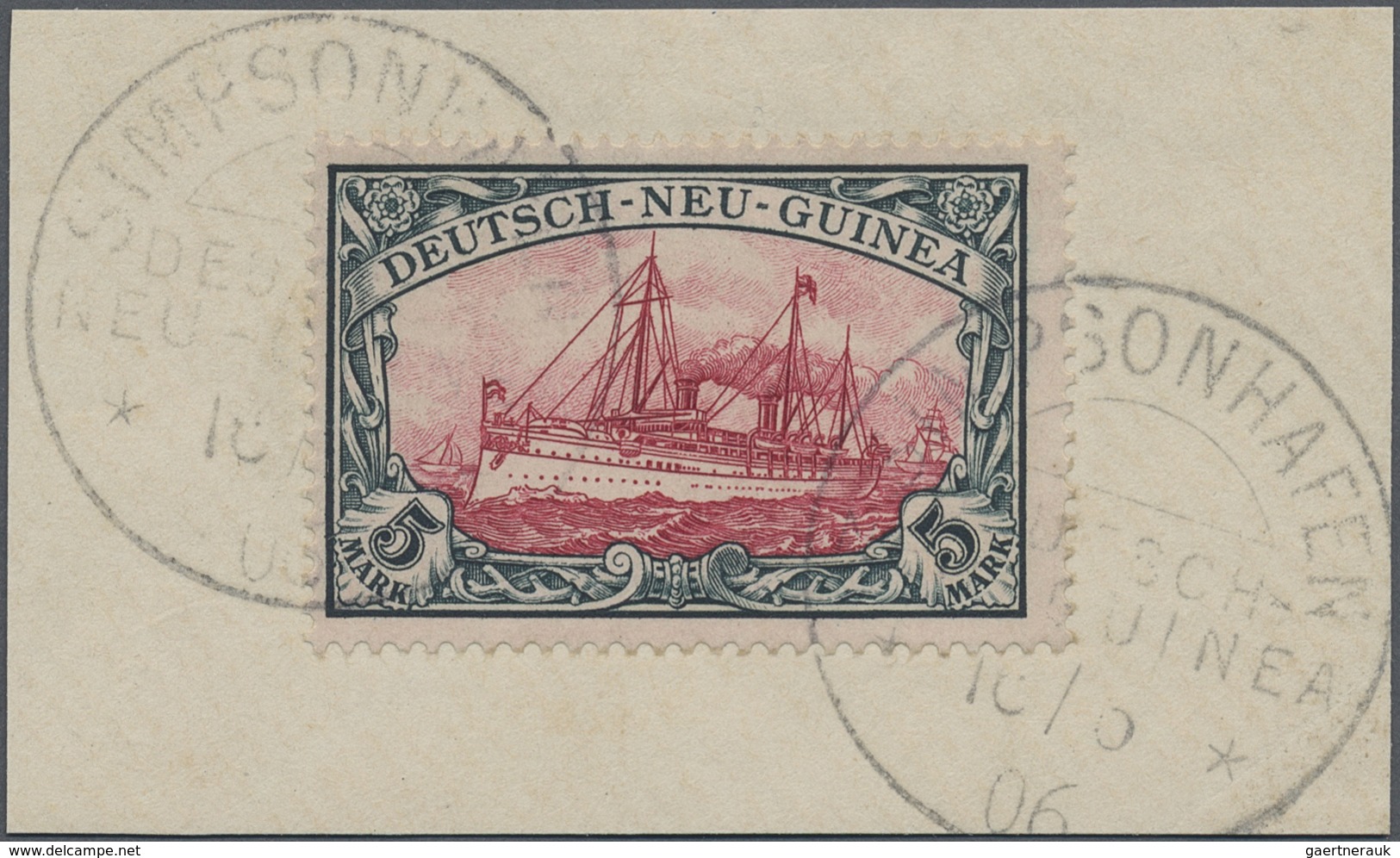 Brfst Deutsch-Neuguinea: 1901, 5 M. Kaiseryacht, Luxus-Bief-Stück Mit Stempel SIMPSONHAFEN, (Mi. 600.-€) - Deutsch-Neuguinea