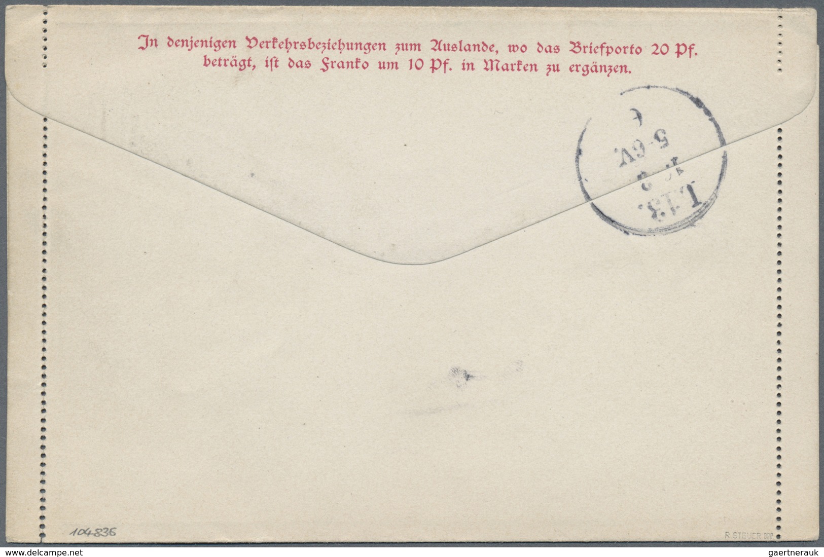 GA Deutsch-Neuguinea - Ganzsachen: 27.1.1901, 10 Pf. DR-GS-Kartenbrief Ab "MATUPI" N. Leipzig, Ak-o Rs. - Nouvelle-Guinée