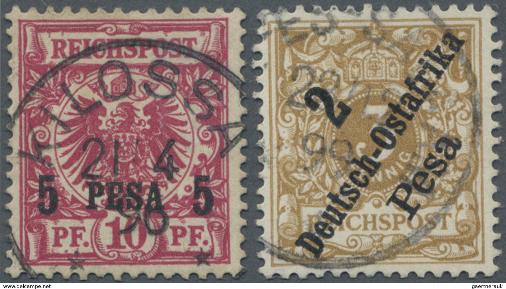 O Deutsch-Ostafrika: 1895/1898, Freimarken Mit Aufdruck, 5 P Auf 10 Pf Rotkarmin Mit Klarer Entwertun - Africa Orientale Tedesca