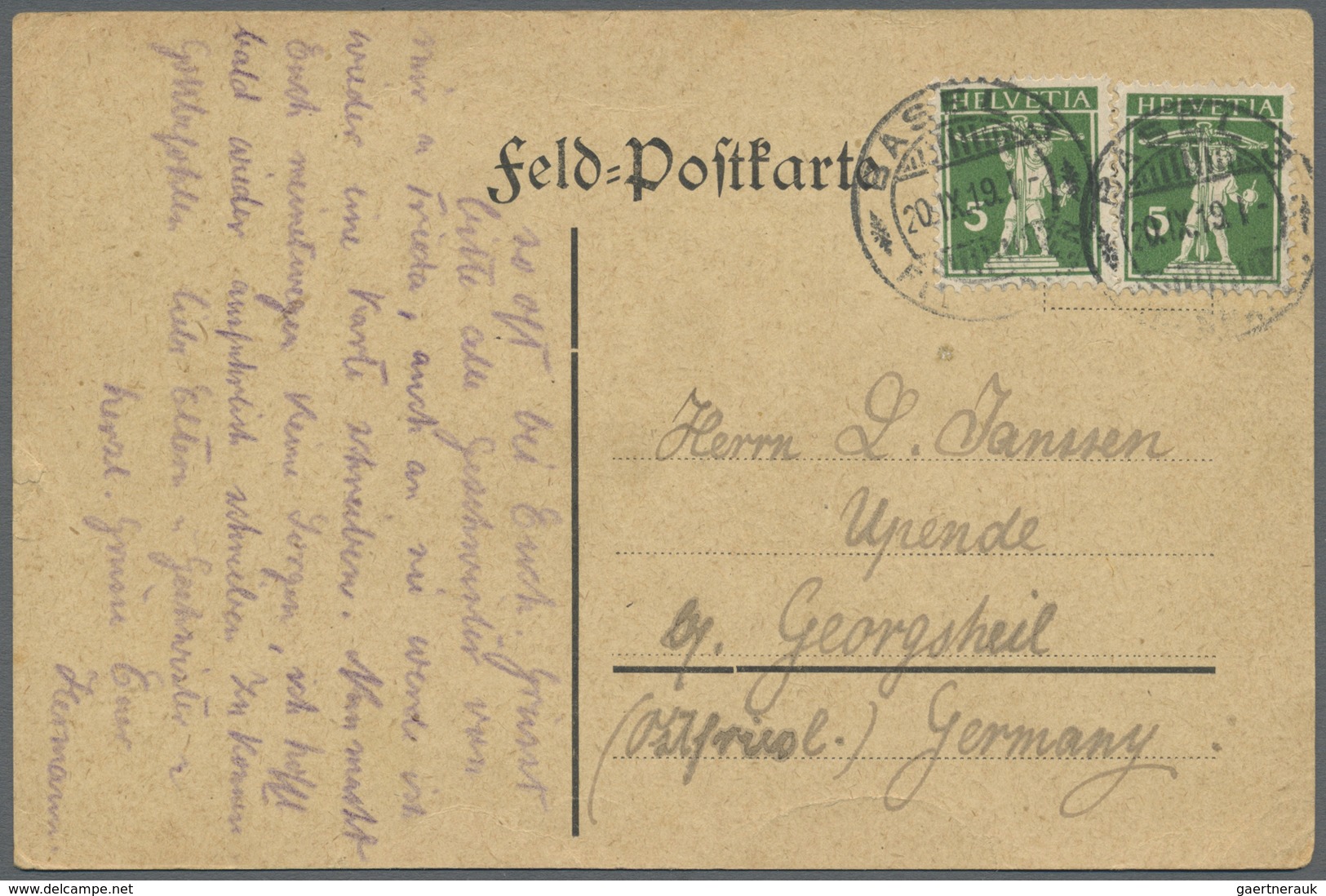 Br Deutsch-Ostafrika: 1915, 7 1/2 H Yacht Auf Feldpostkarte Ab MOMBO Am 3.3.15 Mit Rotem Zensurstempel - Africa Orientale Tedesca