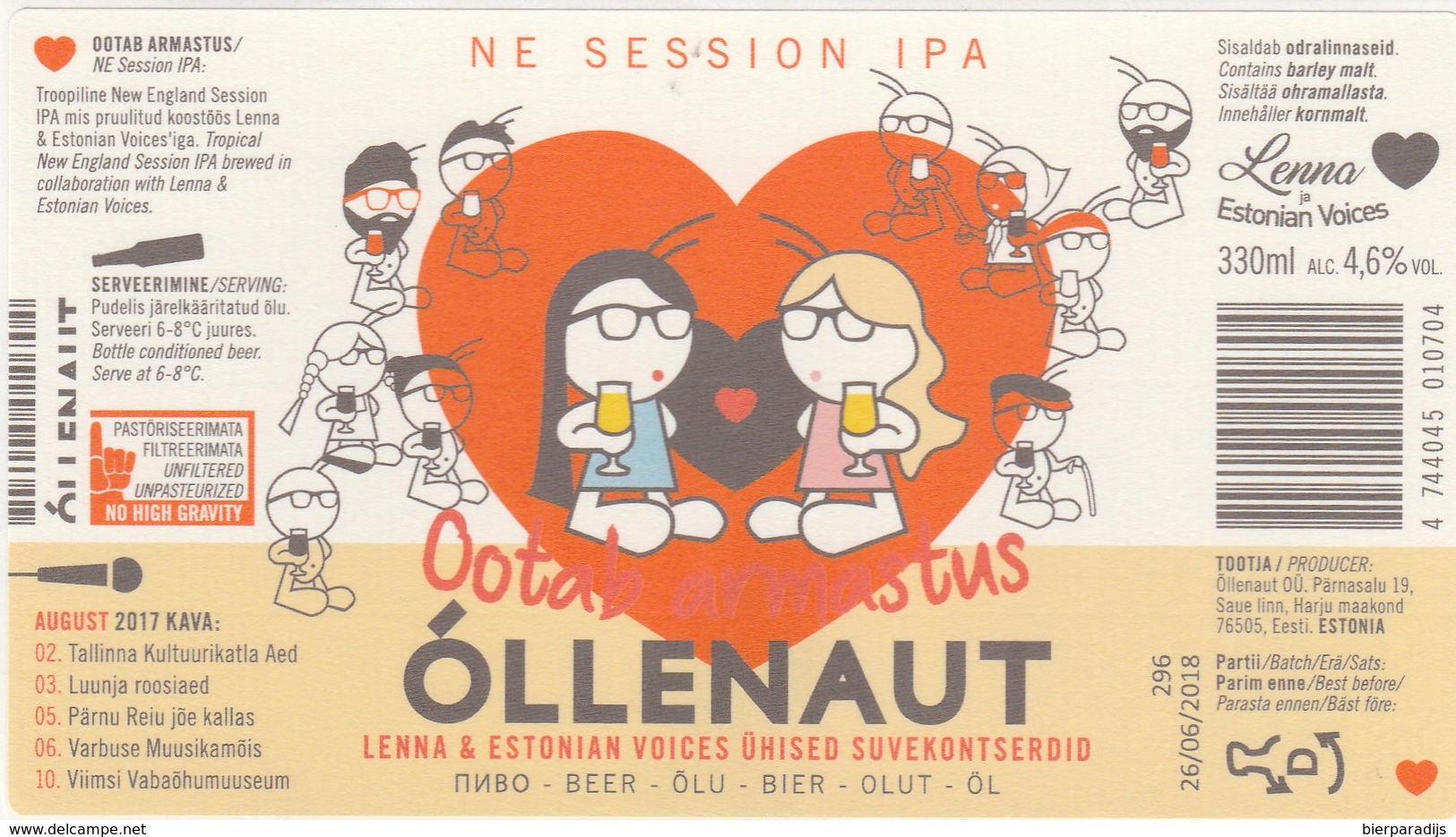 Ootab Armastus Ollenaut Lenna And Estonian Voices Estonia - Bière