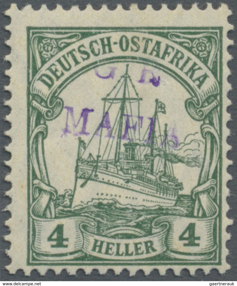 * Deutsch-Ostafrika - Britische Besetzung (Mafia): 1915, 4 H. Kaiseryacht Mit Schwärzlichviolettem Han - Africa Orientale Tedesca