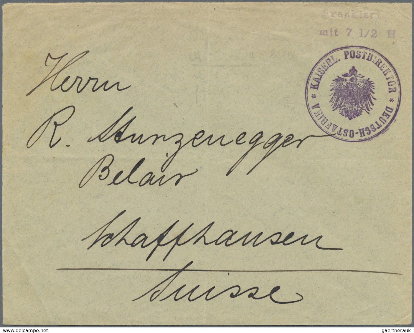 GA Deutsch-Ostafrika - Ganzsachen: 1916 Notausgabe Vorausfrankierter Umschlag Morogoro-Ausgabe 7½ H. Vi - Afrique Orientale