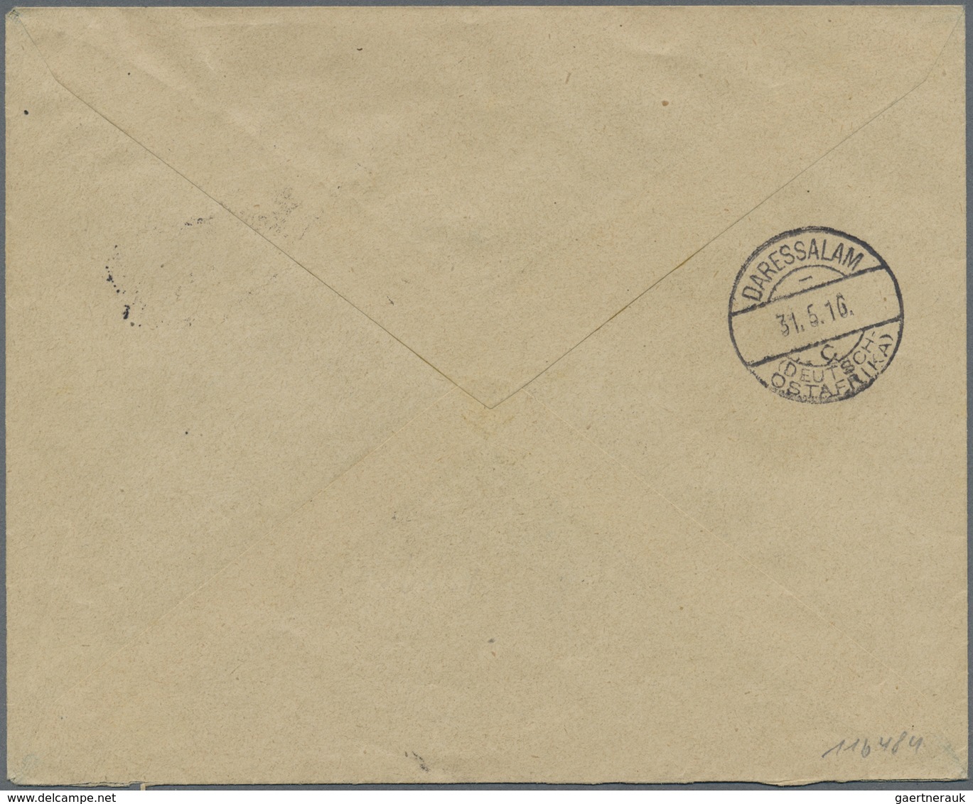GA Deutsch-Ostafrika - Ganzsachen: 1915, Vorausfrankierter Umschlag 7½ H Mit Bahnpoststpl. Der Mittella - Deutsch-Ostafrika