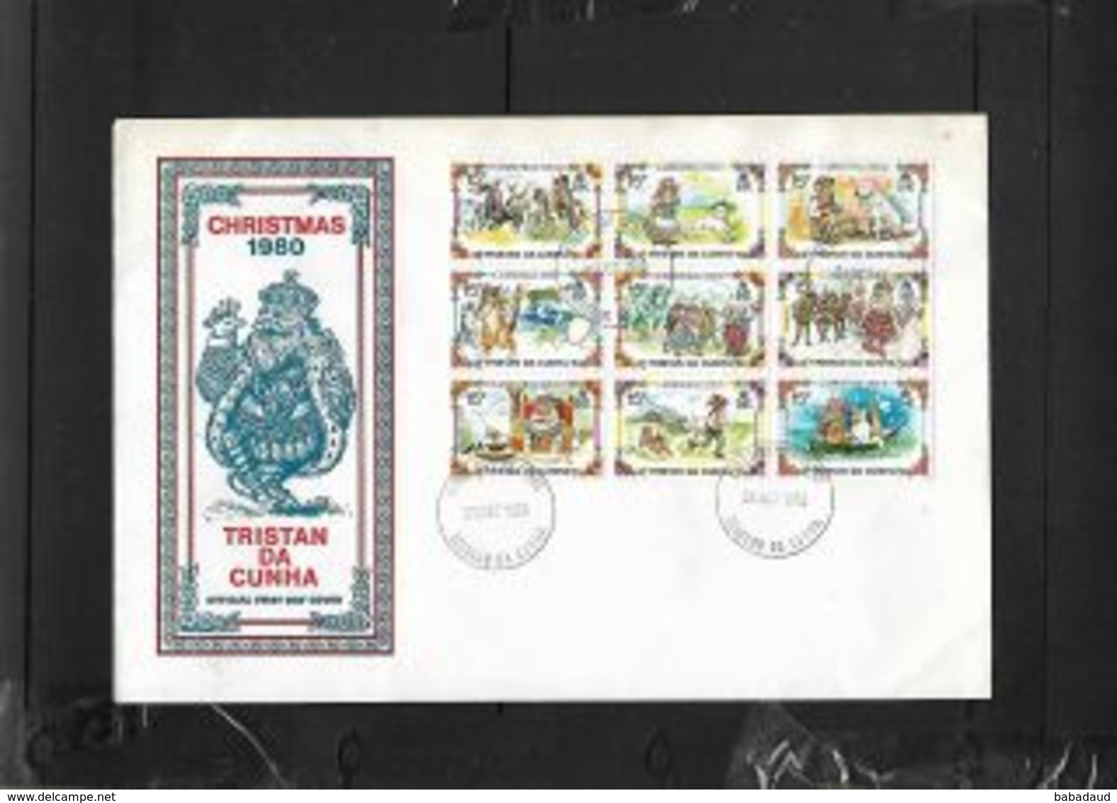 Traistan Da Cunha, EIIR, 1980 Christmas  First Day Cover - Tristan Da Cunha