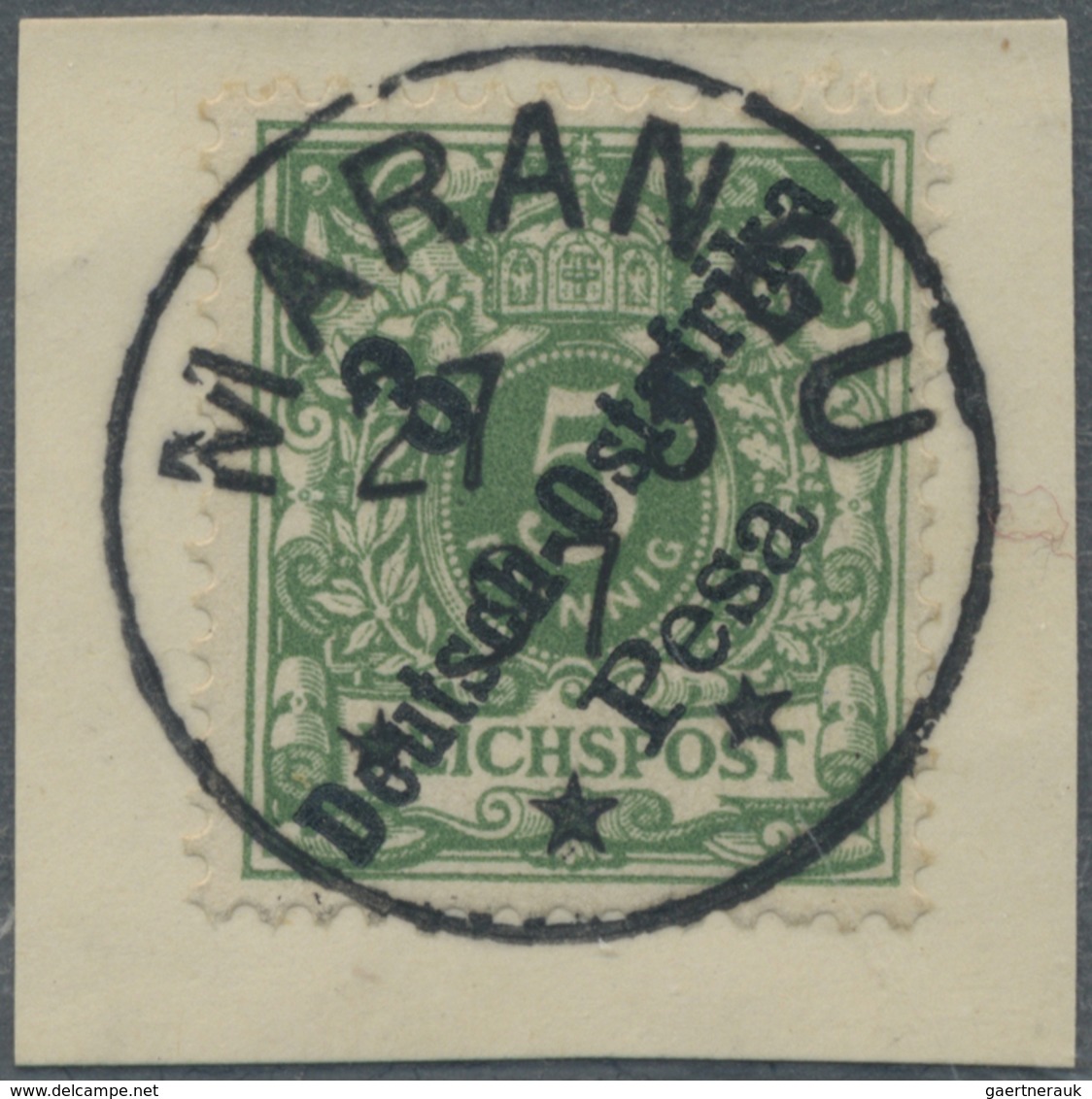 Brfst Deutsch-Ostafrika - Stempel: "MARANGU" Luxusabschlag Vom 27.5.1897 Auf Schönem Briefstück Mit 3 Pesa - Deutsch-Ostafrika