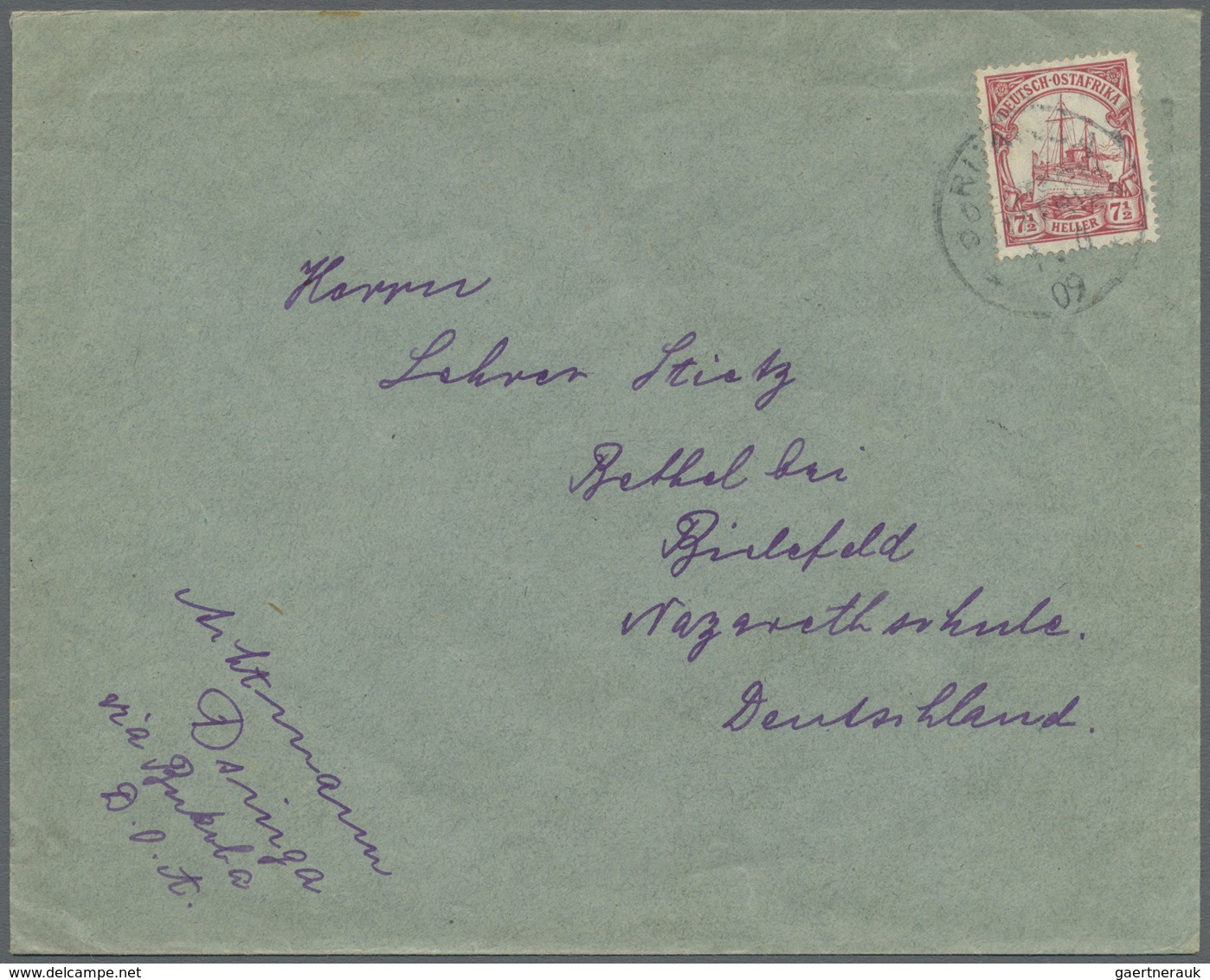 Br Deutsch-Ostafrika - Stempel: "RUANDA DEUTSCH-OSTAFRIKA" Auf Brief Mit 7 1/2 H Vom 1.10.1909 Und Abs. - German East Africa