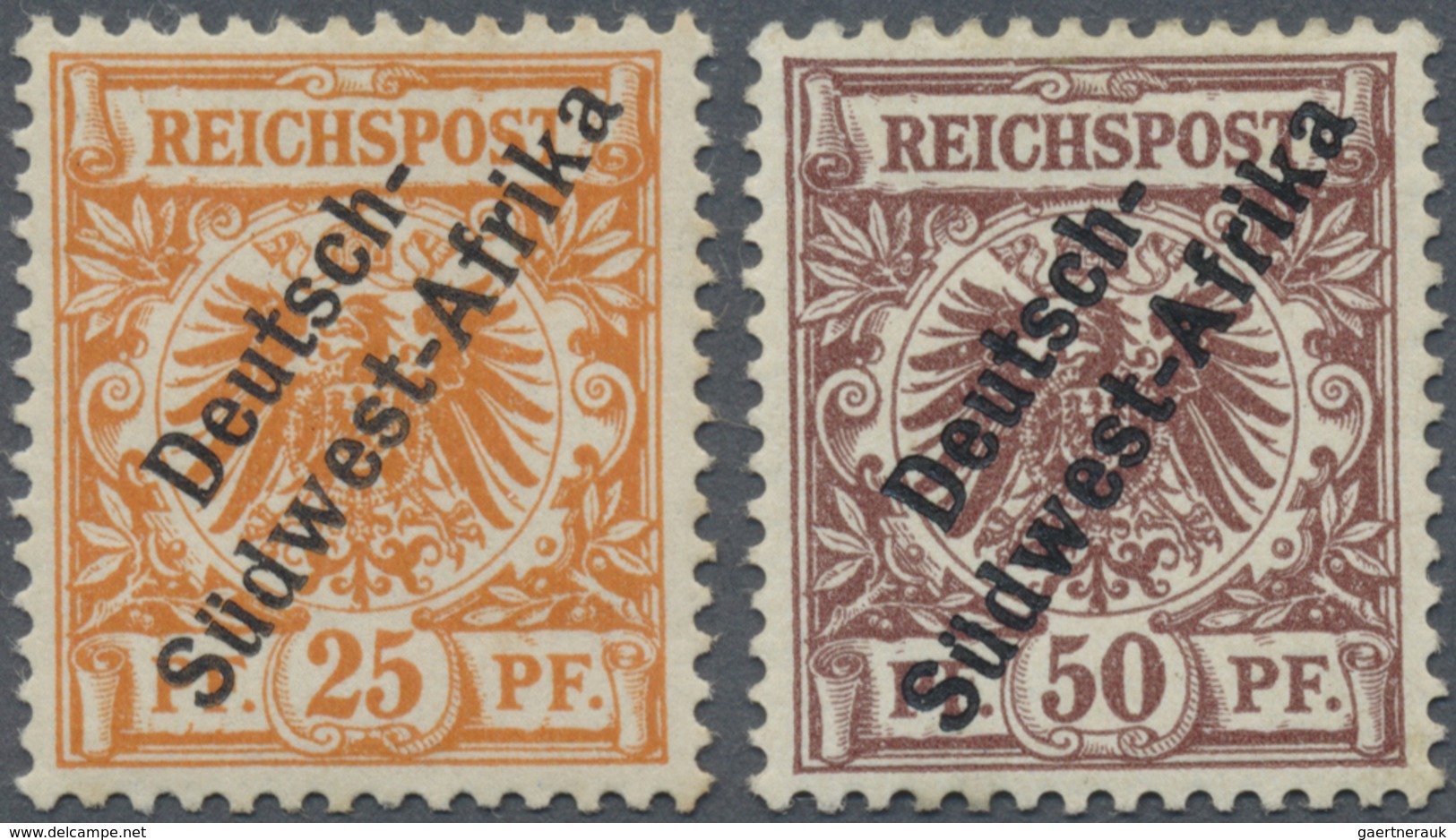 * Deutsch-Südwestafrika: 1897. 25 Pf Und 50 Pf Krone/Adler Mit Aufdruck "Deutsch- / Südwest-Afrika", U - Sud-Ouest Africain Allemand