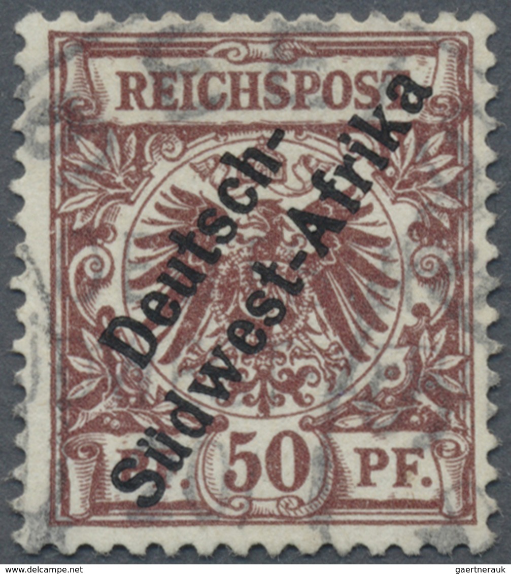 O Deutsch-Südwestafrika: 1897. 50 Pf Krone/Adler Aufdruck "Deutsch- / Südwest-Afrika", Gestempelt "SEE - Deutsch-Südwestafrika