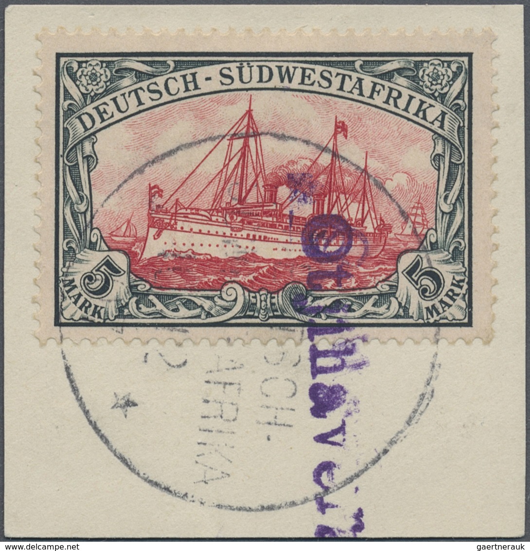 Brfst/O Deutsch-Südwestafrika: 1907, 5 M. Kaiseryacht, Zentriertes Luxus-Brief-Stück Mit Gutem Violetten Ste - Africa Tedesca Del Sud-Ovest