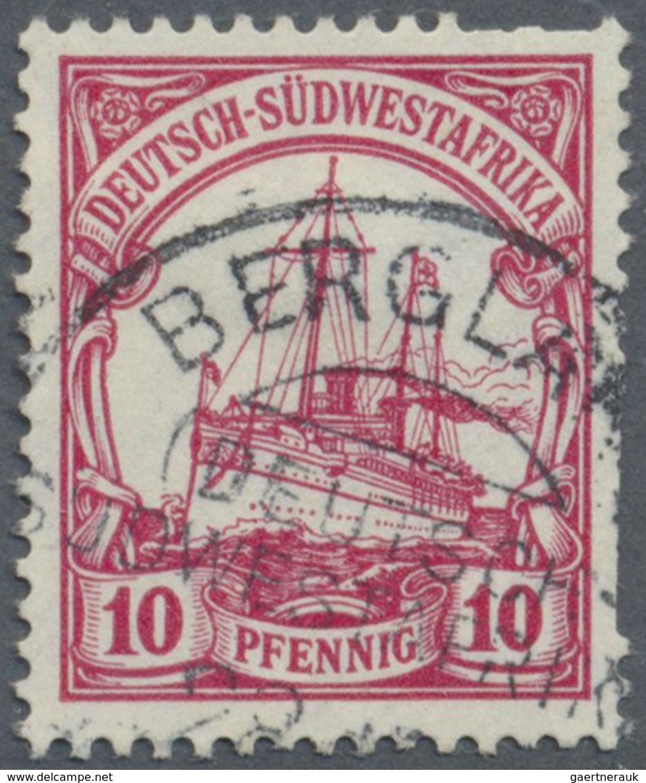 O Deutsch-Südwestafrika - Stempel: "BERGLAND 28. .. (1914)", Einer Der SELTENSTEN Kolonien-Stempel Als - Deutsch-Südwestafrika