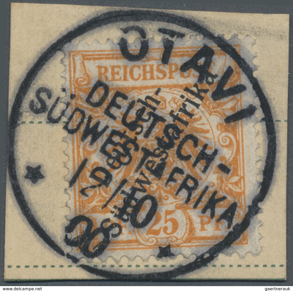 Brfst Deutsch-Südwestafrika - Stempel: "OTAVI DSWA 12.10.00", Glasklar Und Komplett Auf 25 Pfg. "Deutsch-S - Deutsch-Südwestafrika