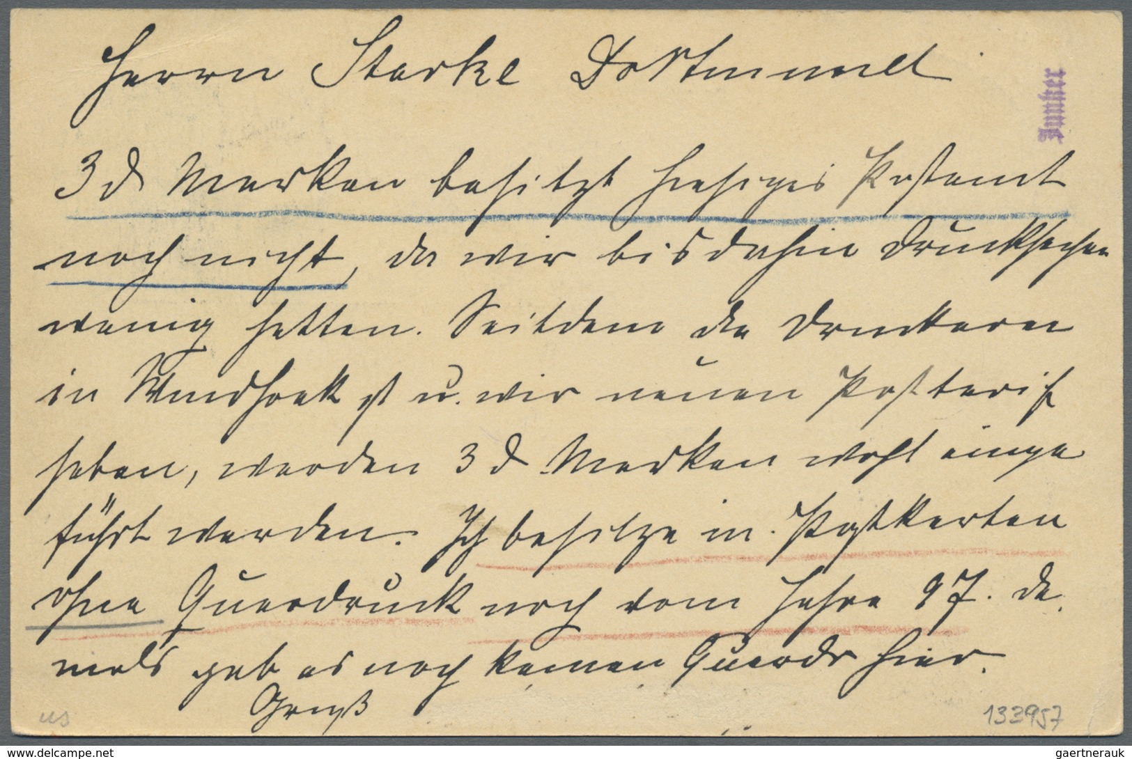 GA Deutsch-Südwestafrika - Ganzsachen: 1899, 5 Pf. Reichspost Mit Überdruck Als Zusatzfrankatur Auf 5 P - Sud-Ouest Africain Allemand