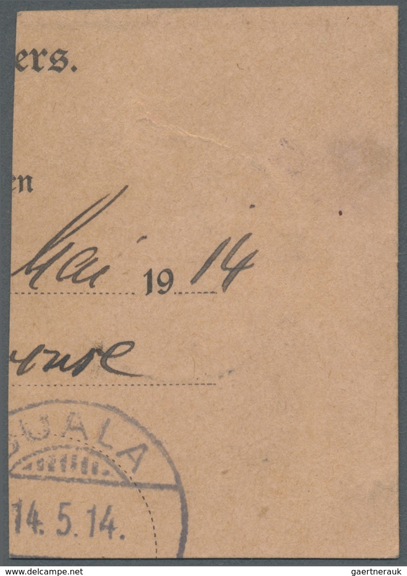 Brfst Deutsche Kolonien - Kamerun: 1914, 20 Pfg Schiffe Mit Wz. Auf Postanweisungsabschnitt Mit K1 "Edea 1 - Camerun