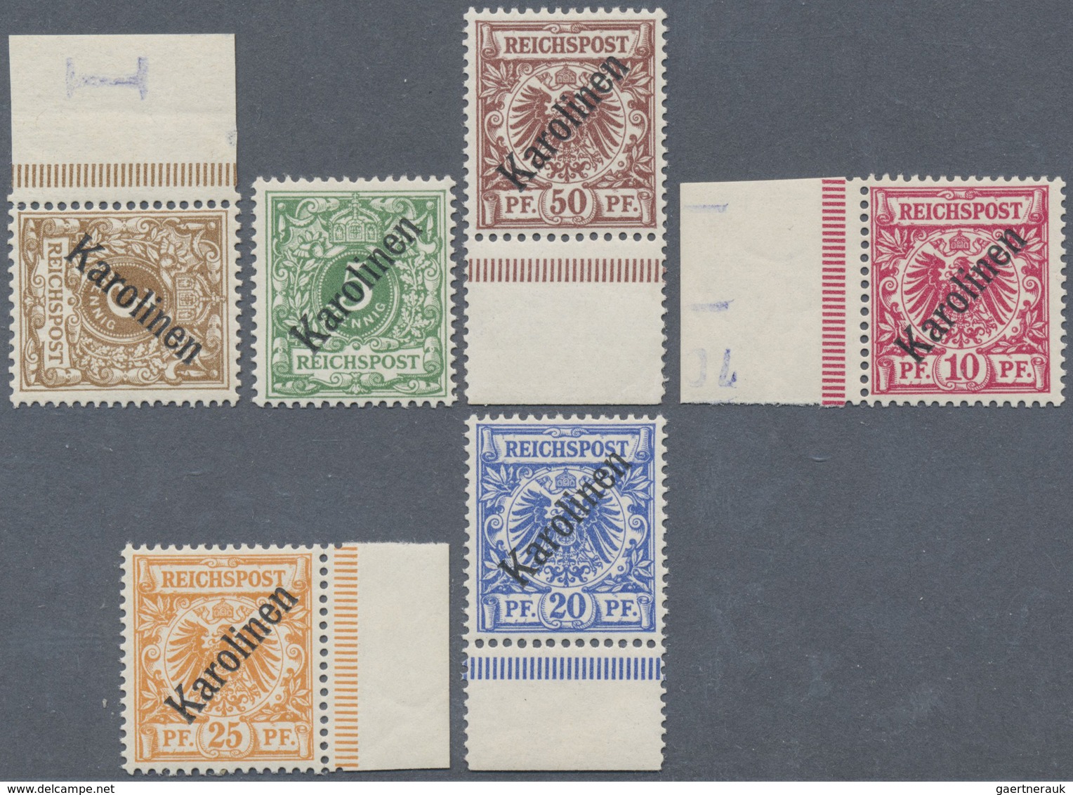 ** Deutsche Kolonien - Karolinen: 1899, Serie Krone/Adler Mit Diagonalaufdruck In Komplett Postfrischer - Isole Caroline