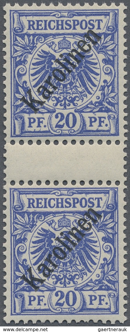 ** Deutsche Kolonien - Karolinen: 1899, 20 Pfg. Mit Diagonalem Aufdruck, Einwandfrei Postfrisches Zwisc - Carolines