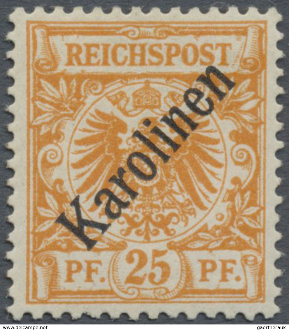 * Deutsche Kolonien - Karolinen: 1899, 25 Pfg., Diagonaler Aufdruck, Falzspur, Sign. Thier U. Rohr, Mi - Isole Caroline