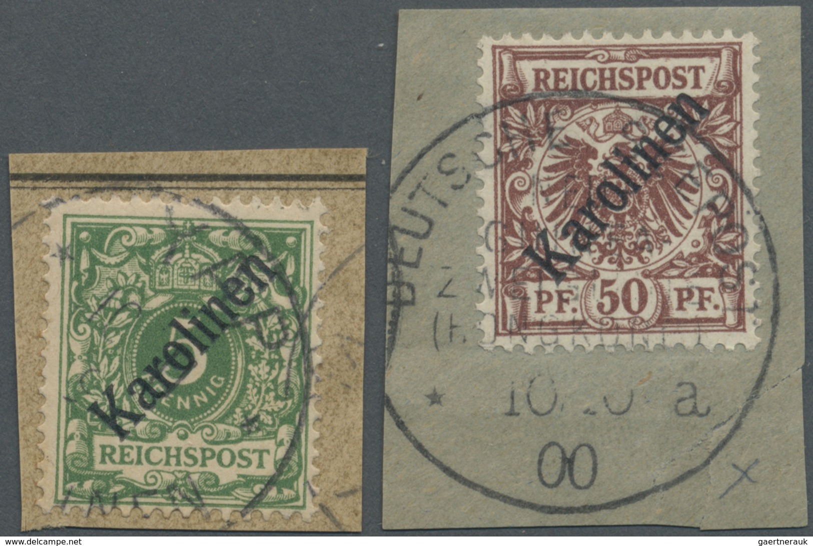 Brfst Deutsche Kolonien - Karolinen: 1899/1900, 50 Pf Rötlichbraun Mit Gefälligkeitsentwertung "DEUTSCHE S - Isole Caroline