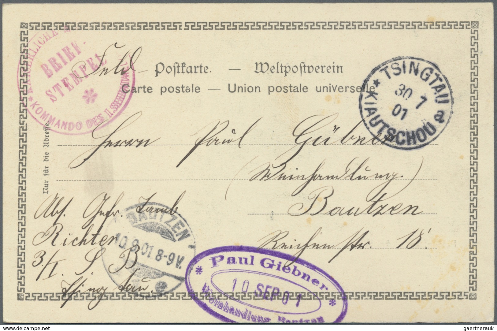 Br/ Deutsche Kolonien - Kiautschou - Mitläufer: 1901-1906, Brief Mit Paar 10 Pf Germania Reichspost Von - Kiautschou