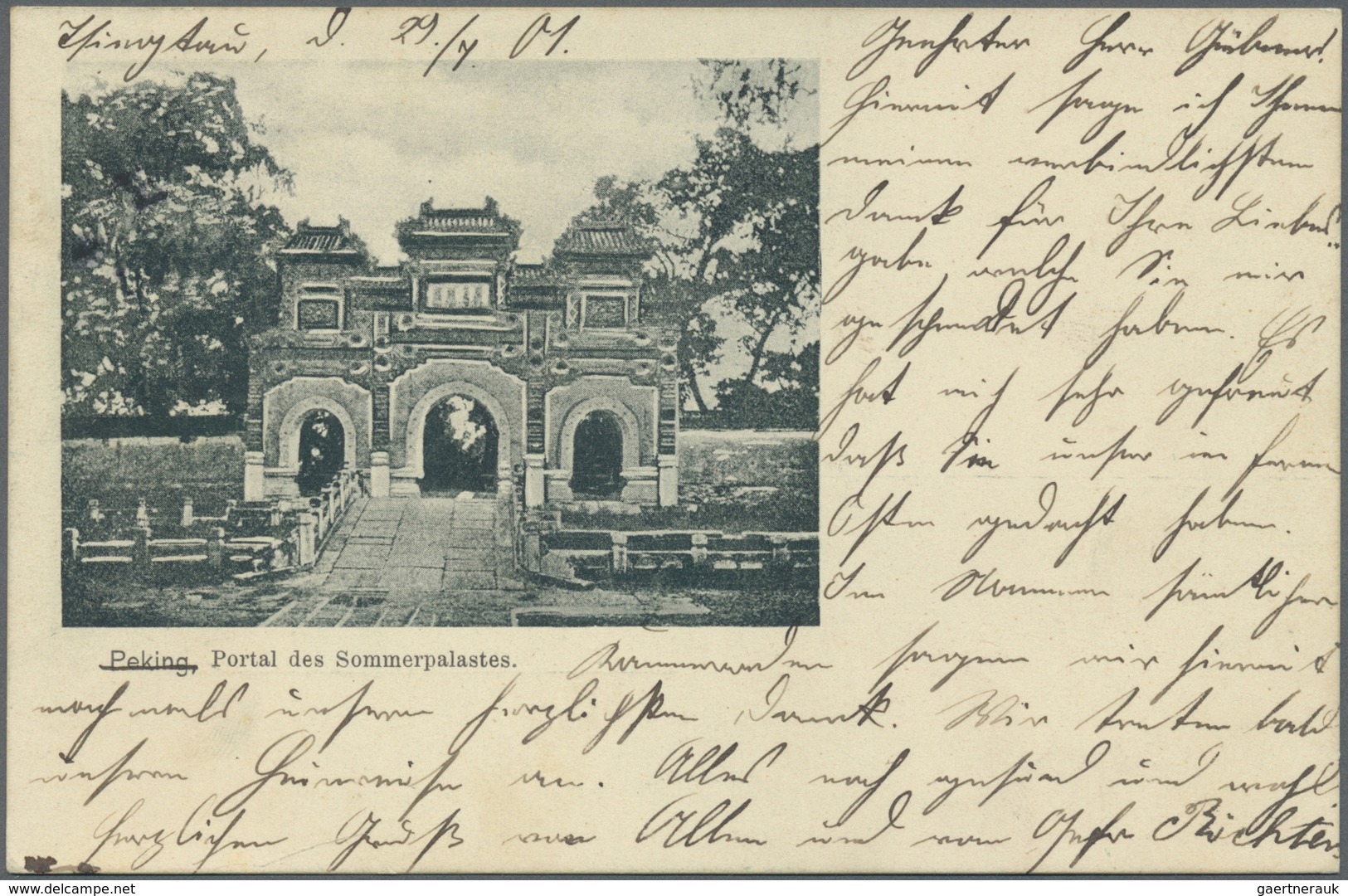 Br/ Deutsche Kolonien - Kiautschou - Mitläufer: 1901-1906, Brief mit Paar 10 Pf Germania Reichspost von
