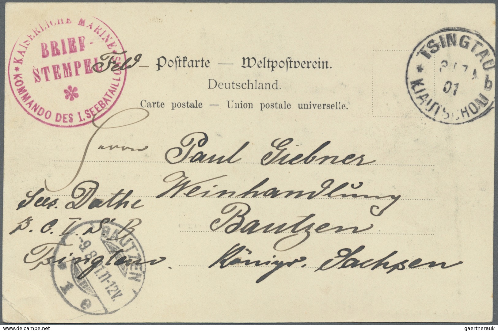 Br/ Deutsche Kolonien - Kiautschou - Mitläufer: 1901-1906, Brief mit Paar 10 Pf Germania Reichspost von