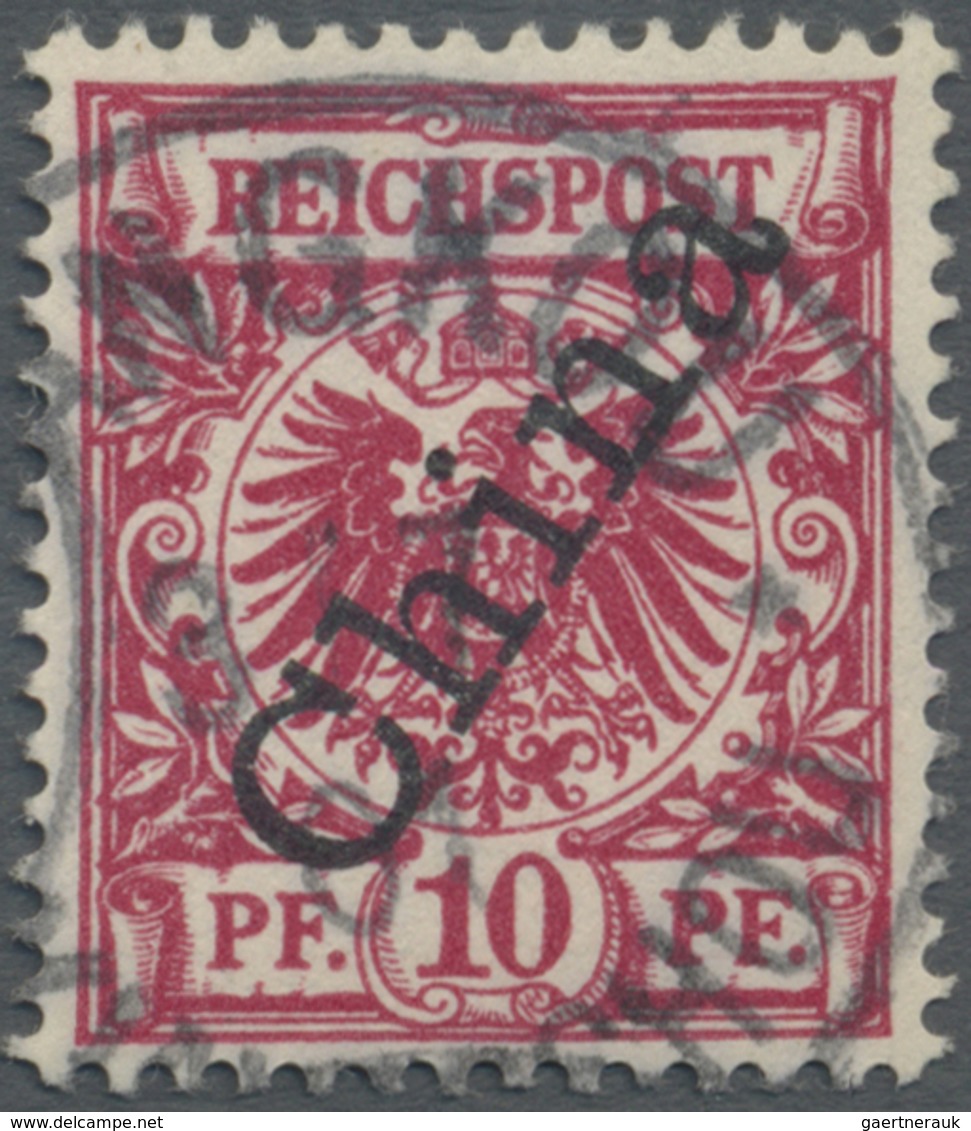 O Deutsche Kolonien - Kiautschou - Mitläufer: 1901, 10 Pfg. Lilarot Mit Steilem Aufdruck, Gebraucht Mi - Kiautschou