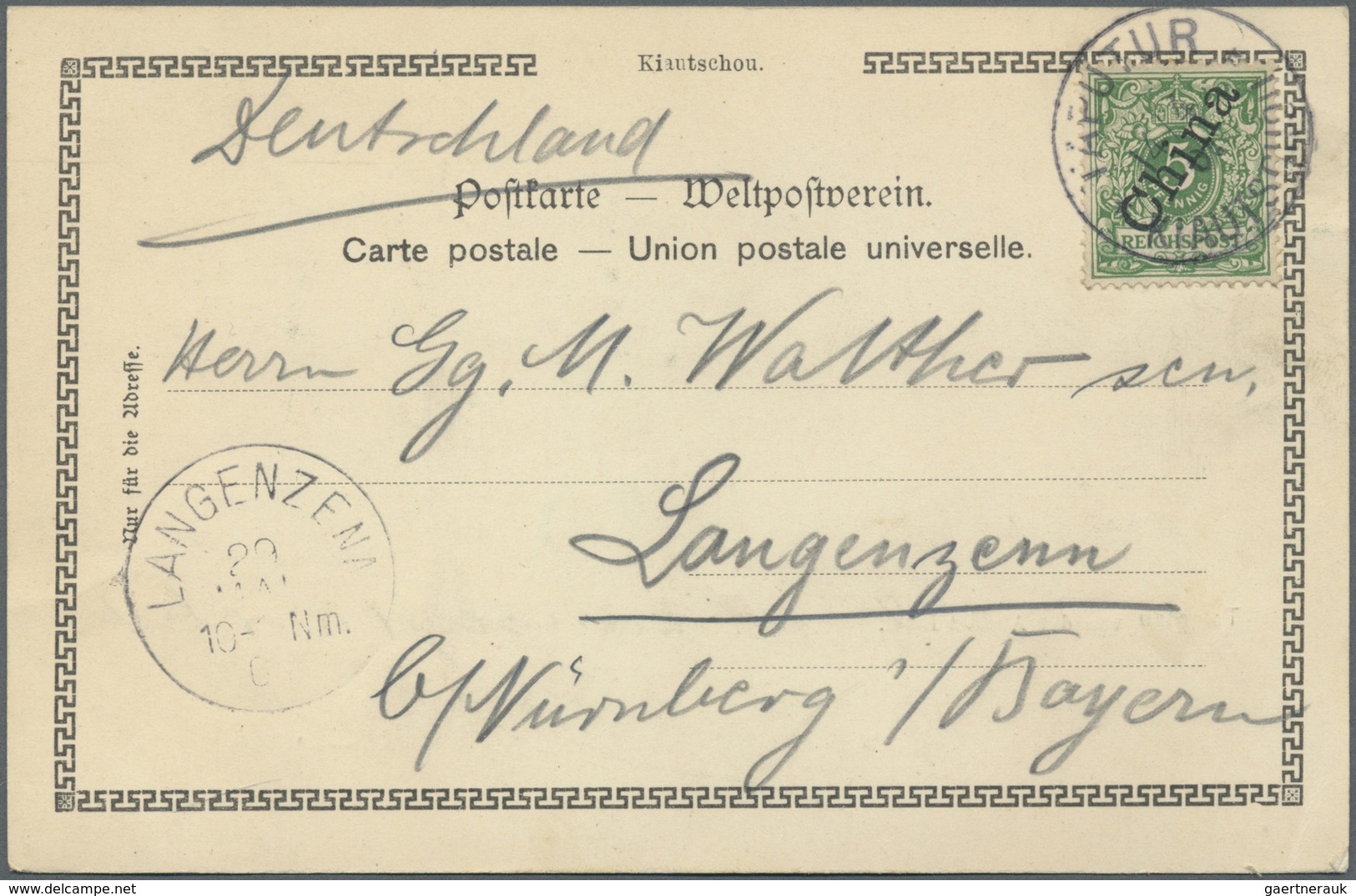 Deutsche Kolonien - Kiautschou - Stempel: TAPUTUR /KIAUTSCHOU / 14.4.01 (enge Jahreszahl), Klarer K1 - Kiautschou