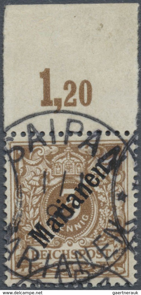O Deutsche Kolonien - Marianen: 1899, 3 Pfg. Lebhaftorangebraun, Diagonaler Aufdruck, Farbfrisches Obe - Isole Marianne
