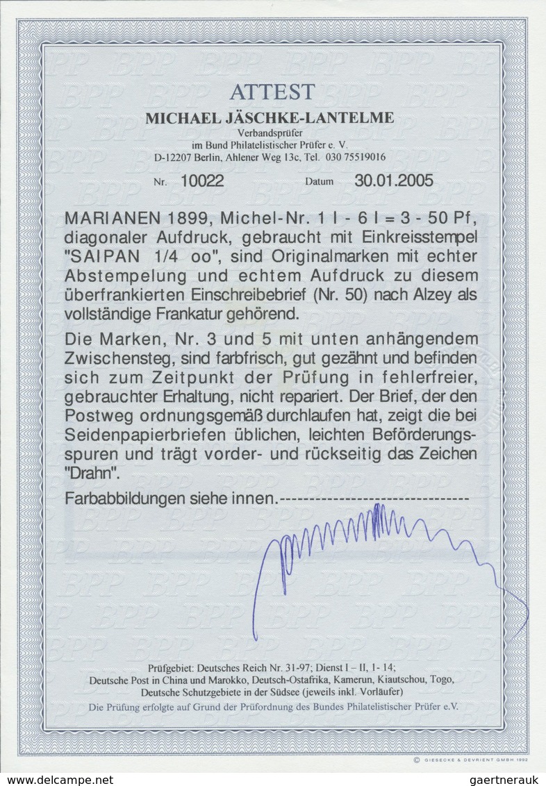 Br Deutsche Kolonien - Marianen: 1899, 3 Pfg. - 50 Pfg. Krone/Adler Mit Diagonalem Aufdruck, Kompletter - Isole Marianne