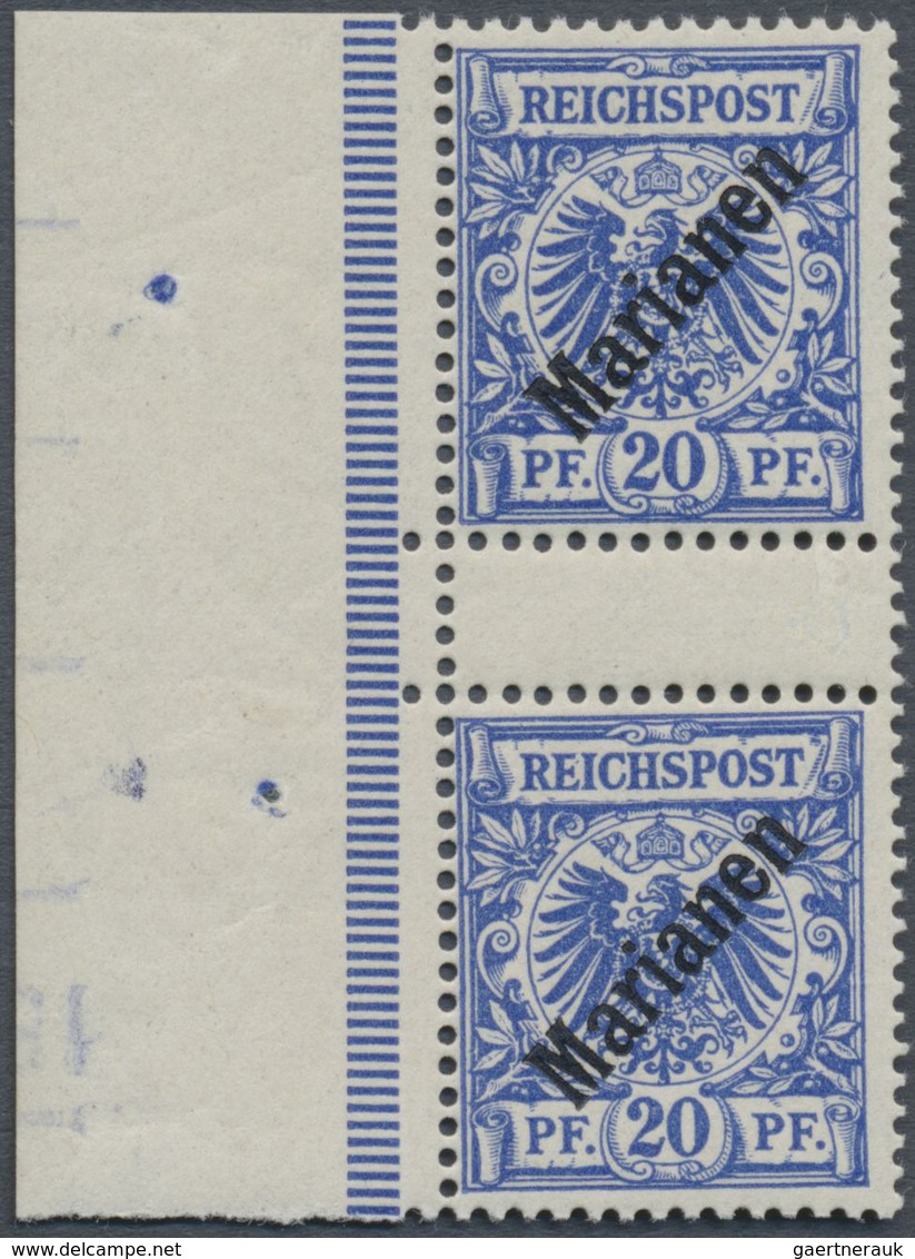 ** Deutsche Kolonien - Marianen: 1899, 20 Pfg. Violettultramarin, Postfrisch Im Senkrechten Zwischenste - Mariannes