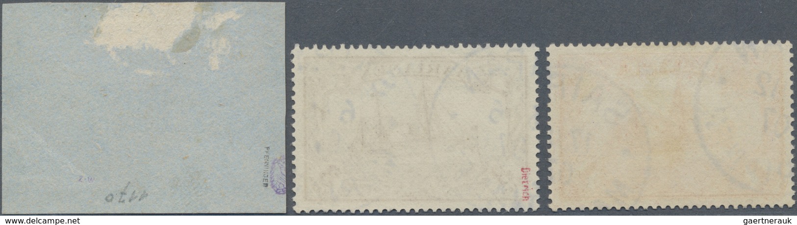 Brfst/O Deutsche Kolonien - Marianen: 1901. Schiffstype 5 Mark Auf Briefstück, Signiert Pfenninger, Dazu 3 M - Mariannes