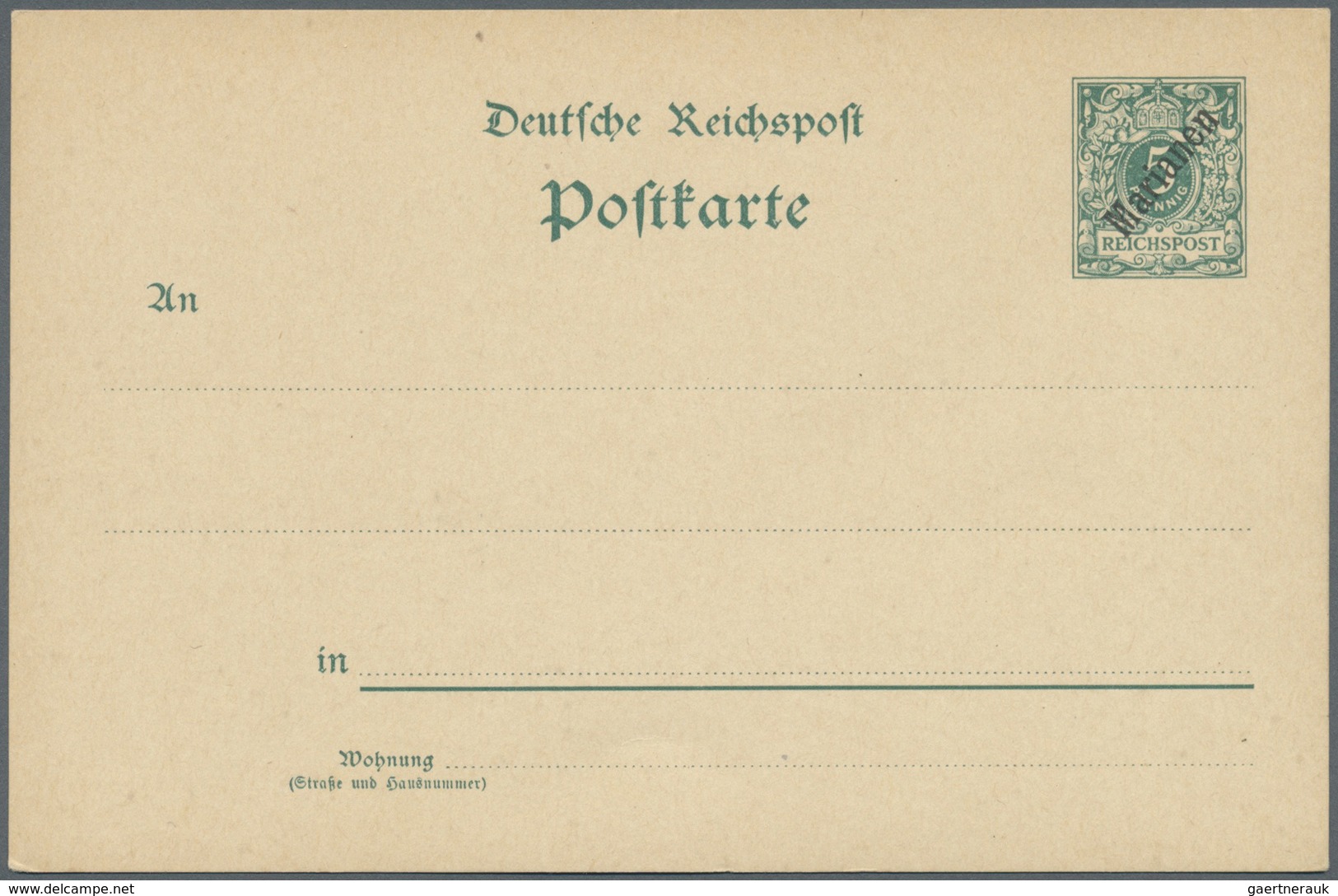 GA Deutsche Kolonien - Marianen - Ganzsachen: 1900, Postkarte 5 Pf Grün, Ohne Wz, Ungebraucht. - Mariannes