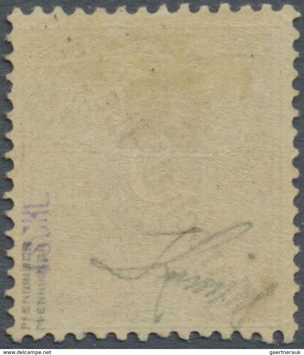 * Deutsche Kolonien - Marshall-Inseln: 1899, 5 Pfg. Grün, Steiler Aufdruck, Mehrfach Signiert U. A. Do - Marshall
