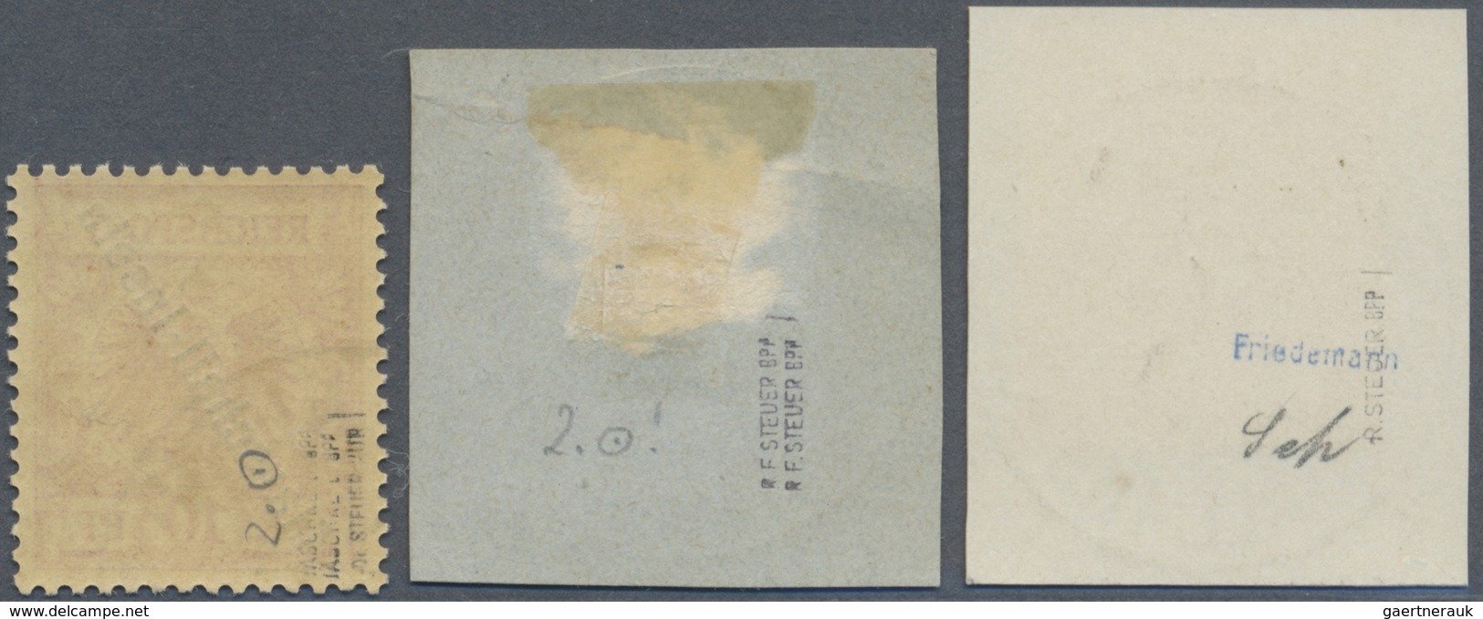 Brfst/O Deutsche Kolonien - Marshall-Inseln: 1897, 10 Pfg. Lilarot, Drei Werte Je Entwertet "JALUIT MARSHALL - Isole Marshall